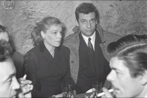 Paris-printemps-1951-les-caves-du-Club-Saint-Germain.-Parmi-les-habitues-Yves-Montand-et-son-epouse-Simone-Signoret[1]