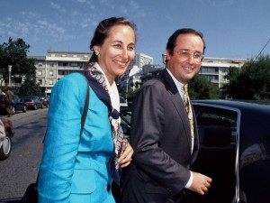 Segolene Royal and her life partner Francois Hollande at the closing session of the French Socialist Party's Summer seminar entitled "Congres Democratique 2000" in Lorient, Brittany on September 8, 1991. Lorient, FRANCE - 08/09/1991